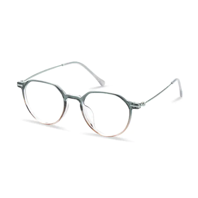 Round Gradient Green Eyeglasses
