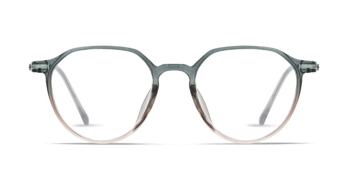 Round Gradient Green Eyeglasses