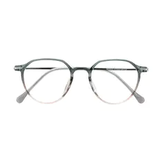 Round Gradient Green Eyeglasses