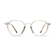 Round Transparent Gray Eyeglasses