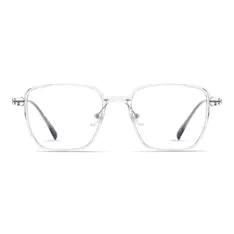 Square Transparent Gray Eyeglasses