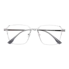 Square Transparent Gray Eyeglasses
