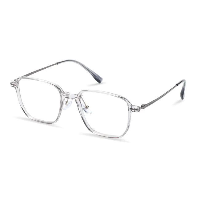 Square Transparent Gray Eyeglasses