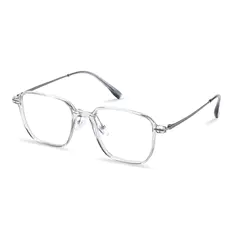 Square Transparent Gray Eyeglasses