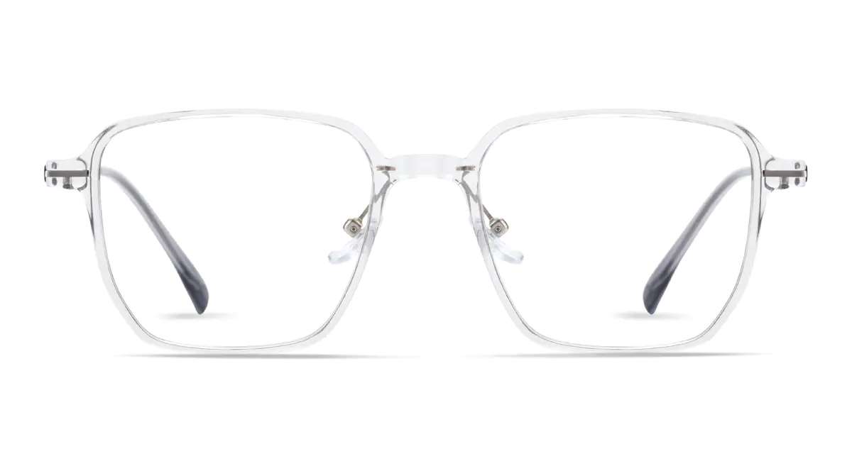 Square Transparent Gray Eyeglasses