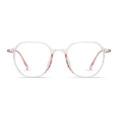 Square Transparent Pink Eyeglasses