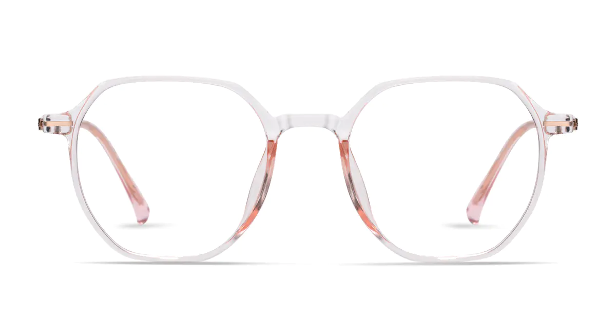 Square Transparent Pink Eyeglasses