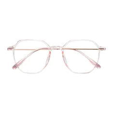 Square Transparent Pink Eyeglasses