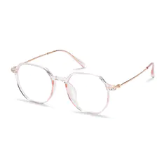 Square Transparent Pink Eyeglasses