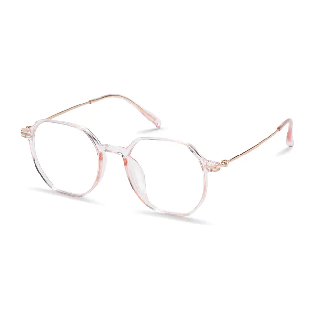 Square Transparent Pink Eyeglasses