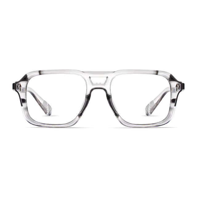 Aviator Transparent Gray Eyeglasses