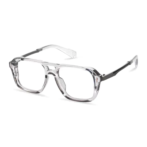 Aviator Transparent Gray Eyeglasses