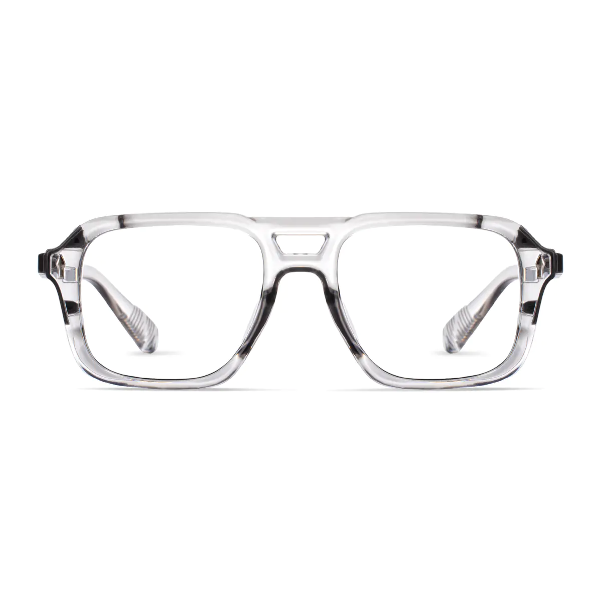 Aviator Transparent Gray Eyeglasses