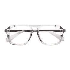 Aviator Transparent Gray Eyeglasses