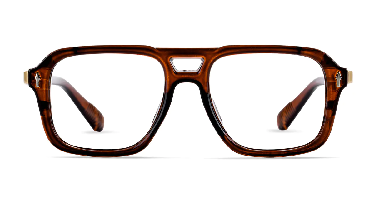Aviator Transparent Brown Eyeglasses