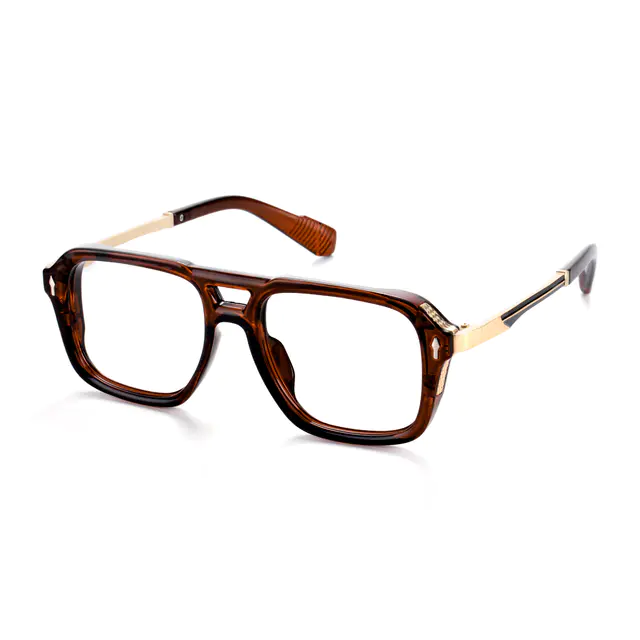 Aviator Transparent Brown Eyeglasses