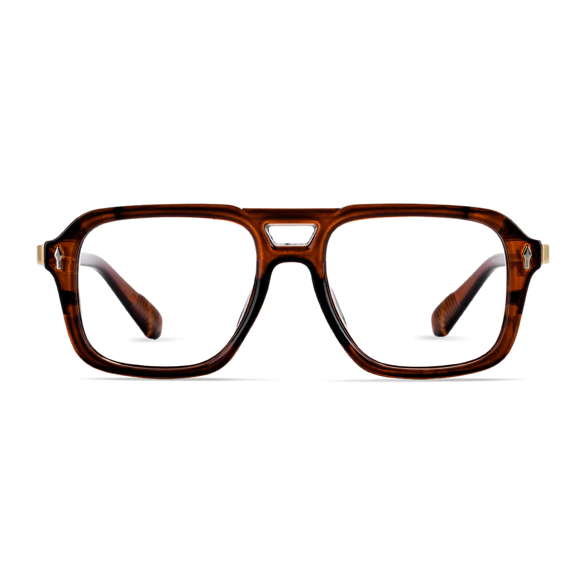 Aviator Transparent Brown Eyeglasses