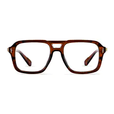Aviator Transparent Brown Eyeglasses