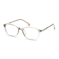 Oval Transparent Brown Eyeglasses