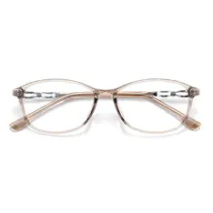 Oval Transparent Brown Eyeglasses