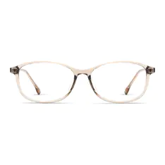 Oval Transparent Brown Eyeglasses