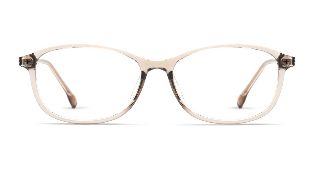 Oval Transparent Brown Eyeglasses