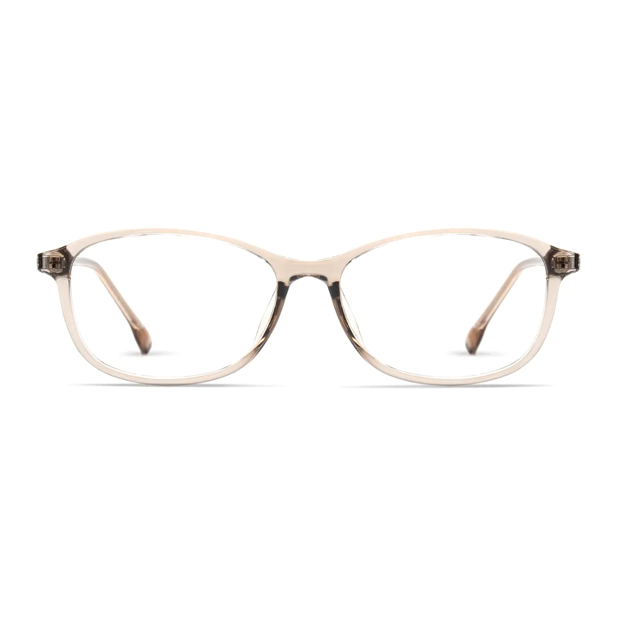 Oval Transparent Brown Eyeglasses