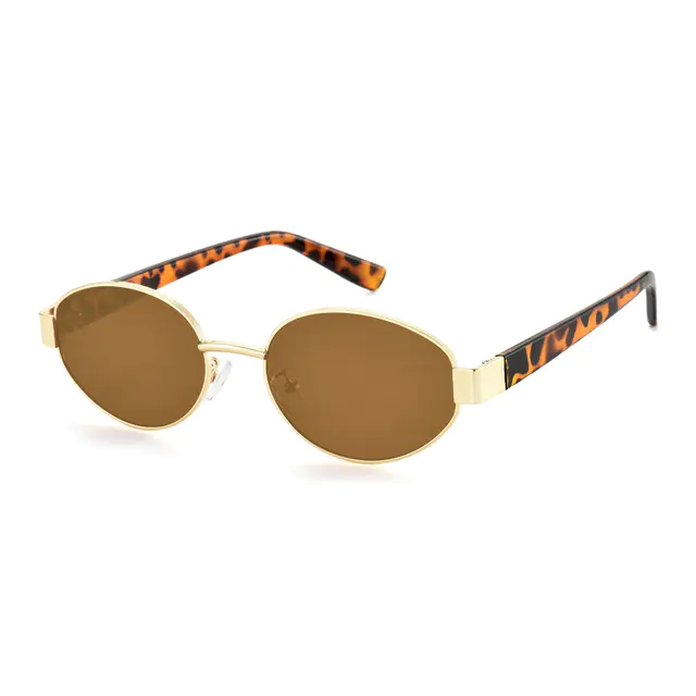 Oval Gold/Tortoiseshell Sunglasses