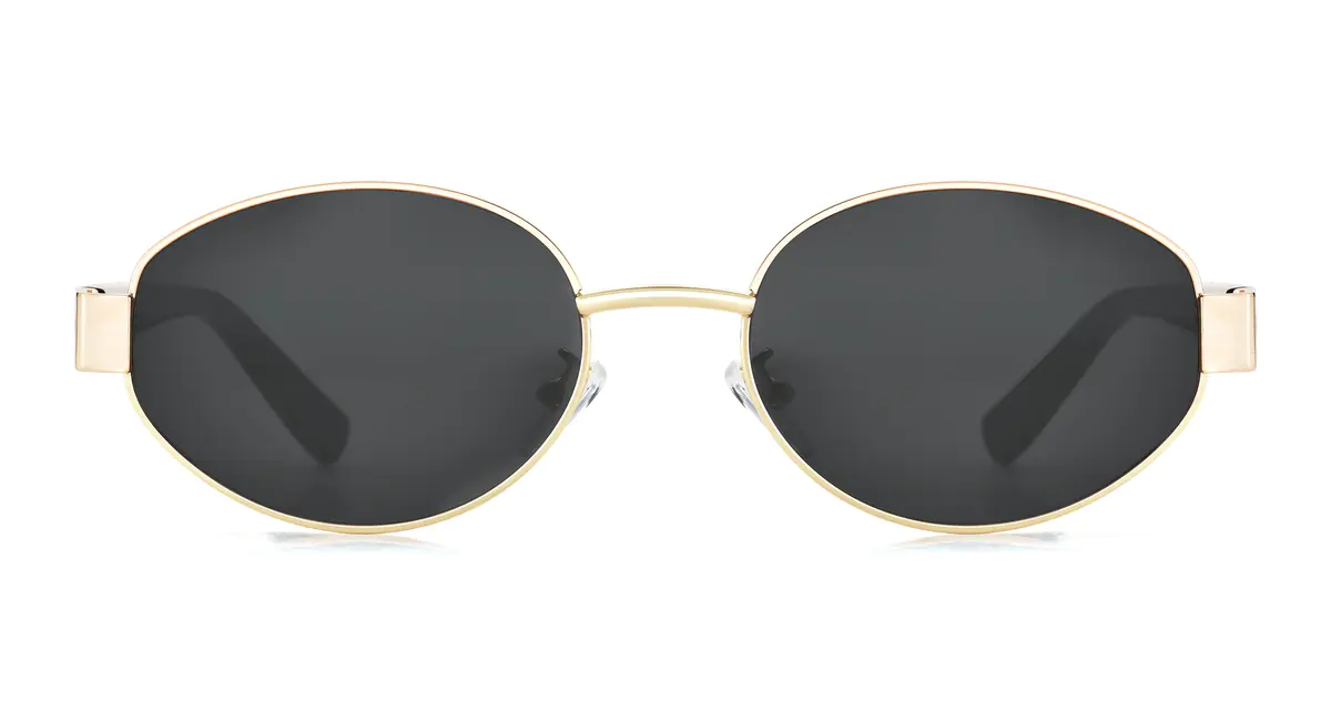 Oval Gold/Black Sunglasses