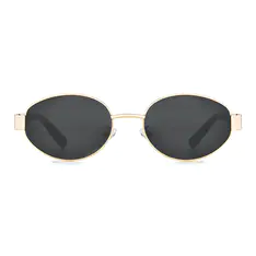 Oval Gold/Black Sunglasses