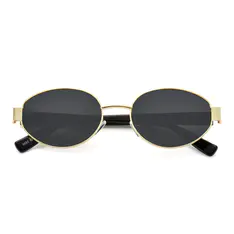 Oval Gold/Black Sunglasses