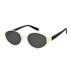 Oval Gold/Black Sunglasses