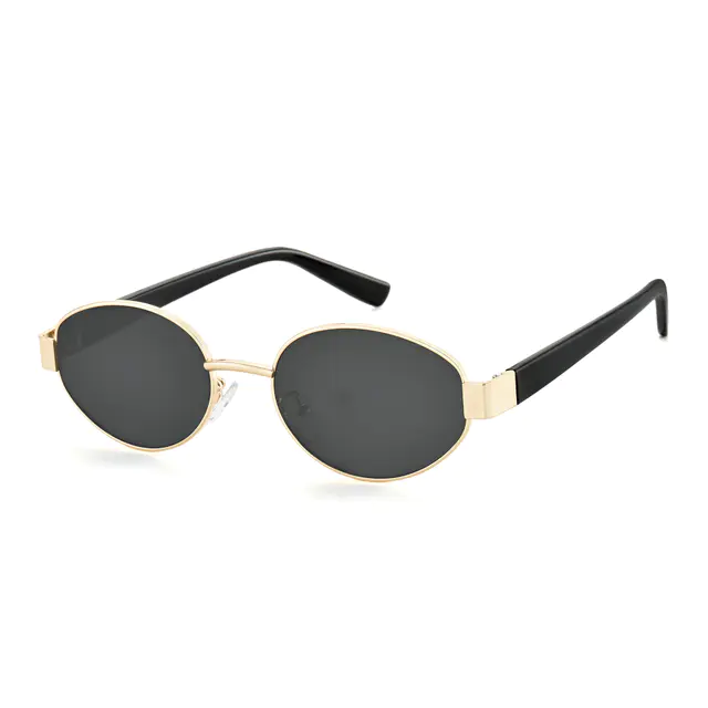 Oval Gold/Black Sunglasses