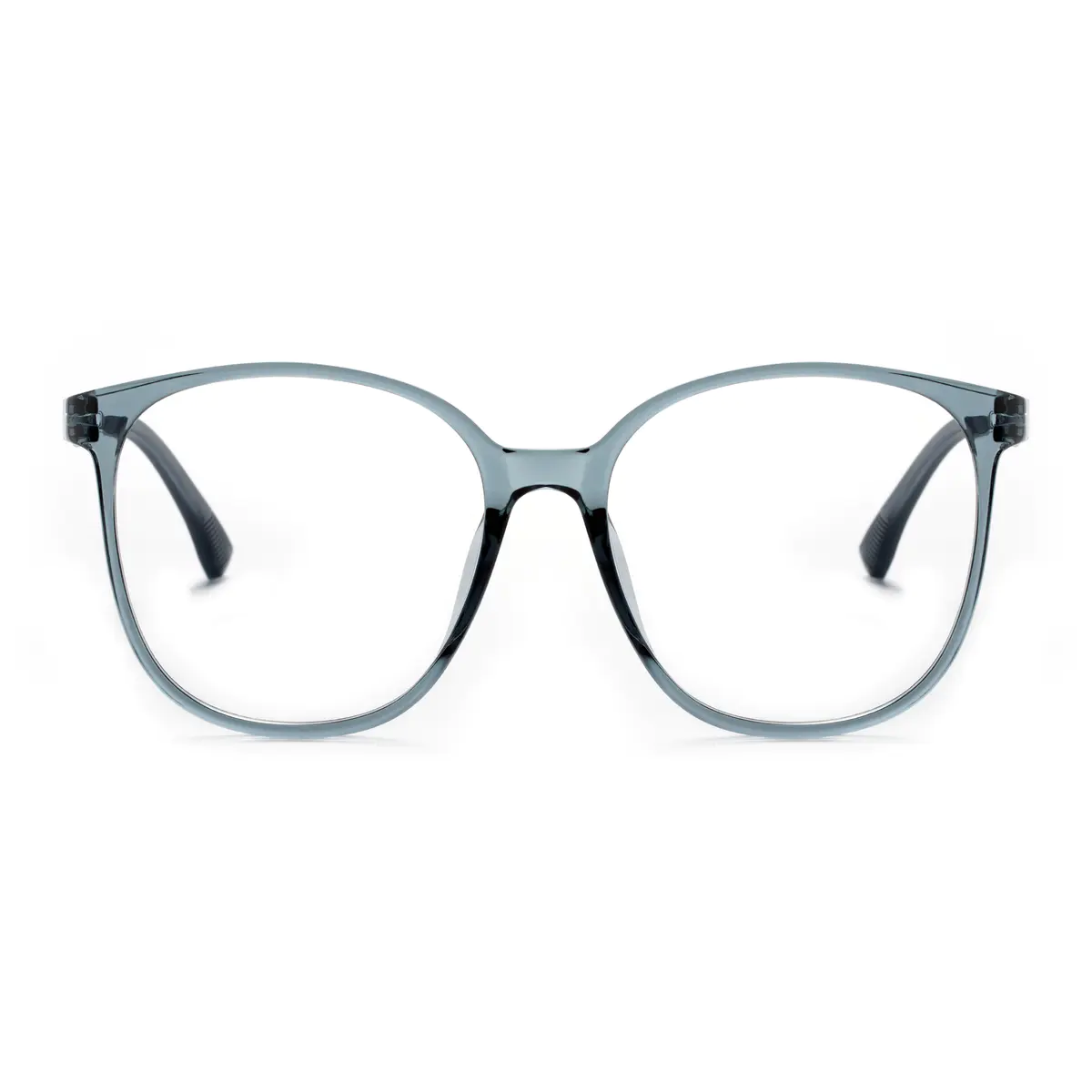 Square Transparent Blue Eyeglasses
