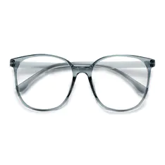 Square Transparent Blue Eyeglasses