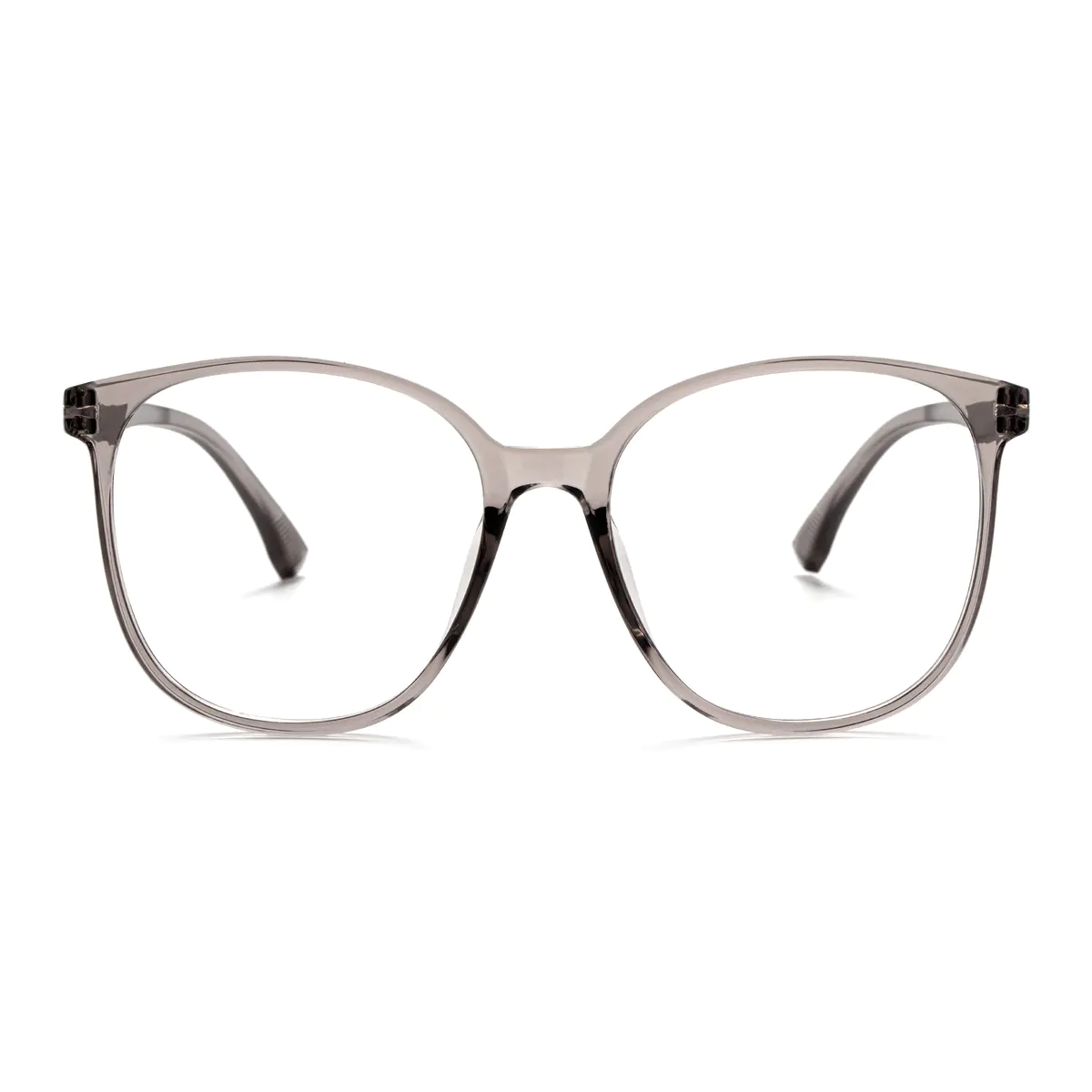 Square Transparent Gray Eyeglasses