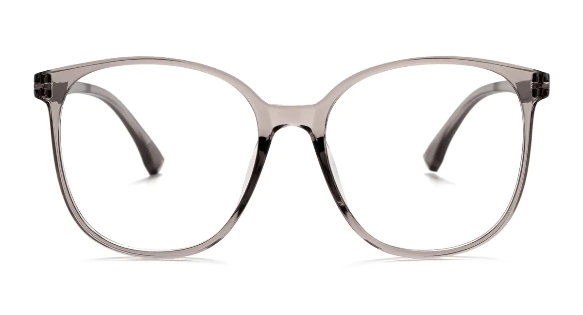 Square Transparent Gray Eyeglasses