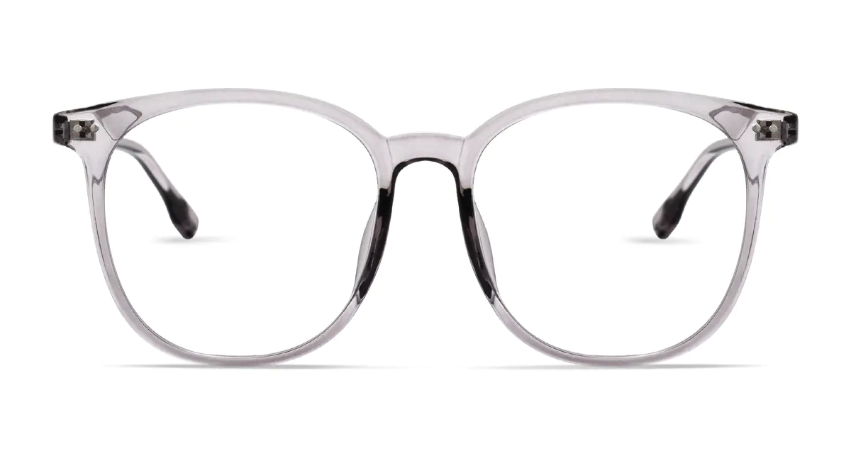 Square Transparent Gray Eyeglasses