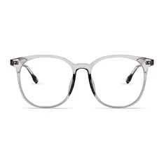 Square Transparent Gray Eyeglasses