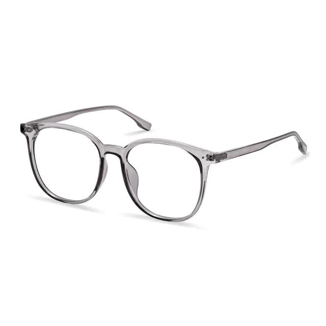 Square Transparent Gray Eyeglasses