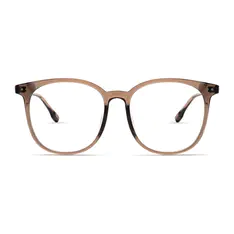 Square Transparent Brown Eyeglasses
