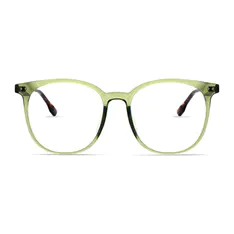 Square Transparent Green Eyeglasses