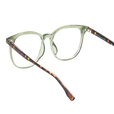 Square Transparent Green Eyeglasses