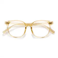 Square Transparent Yellow Eyeglasses