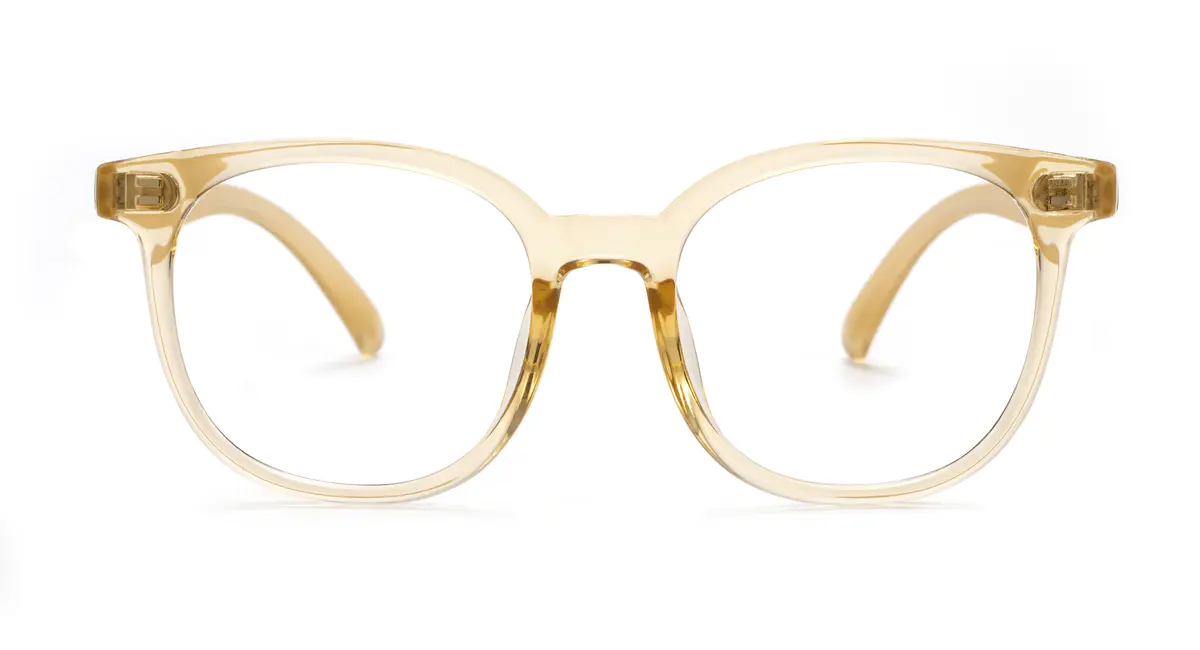 Square Transparent Yellow Eyeglasses