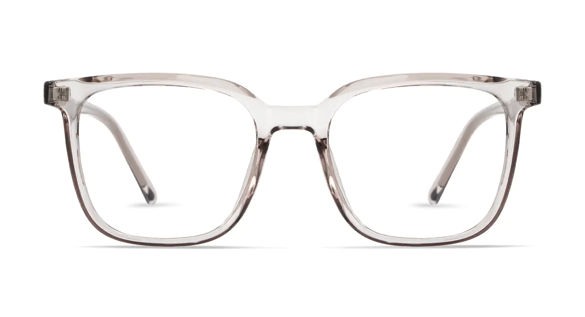 Square Transparent Amber Eyeglasses