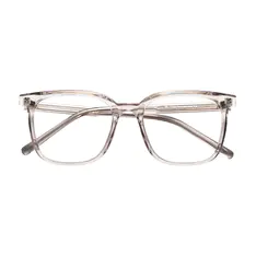Square Transparent Amber Eyeglasses