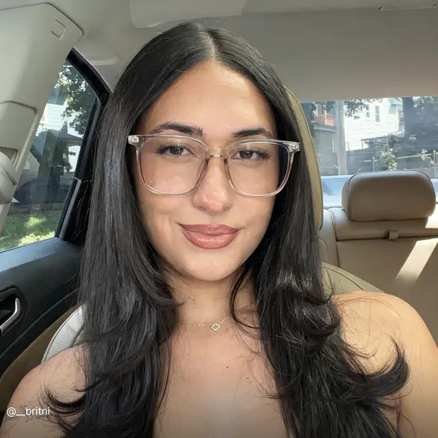Square Transparent Amber Eyeglasses
