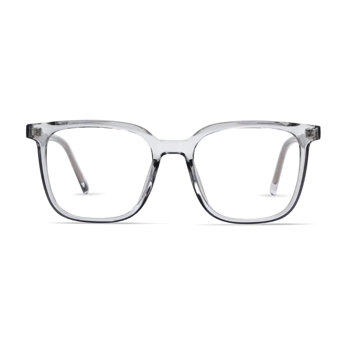 Square Transparent Gray Eyeglasses
