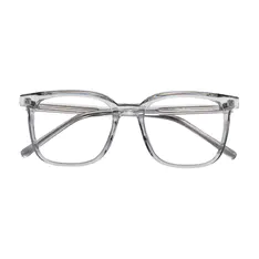 Square Transparent Gray Eyeglasses